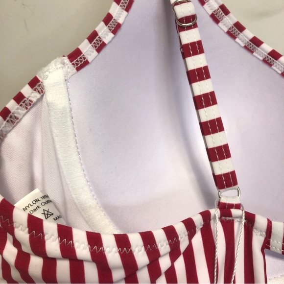 NWT Modihito Stripe Moulded Adjustable Straps One Piece Swimsuit, size XL - Picture 9 of 12